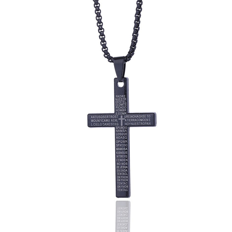 Kreuz-Halskette mit graviertem Vaterunser