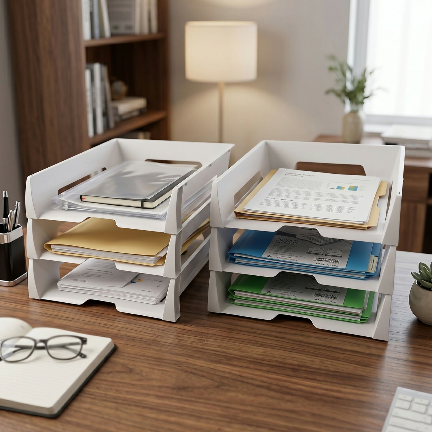 Dokumentenablage 6 Ebenen stapelbar für Büro und Schreibtisch