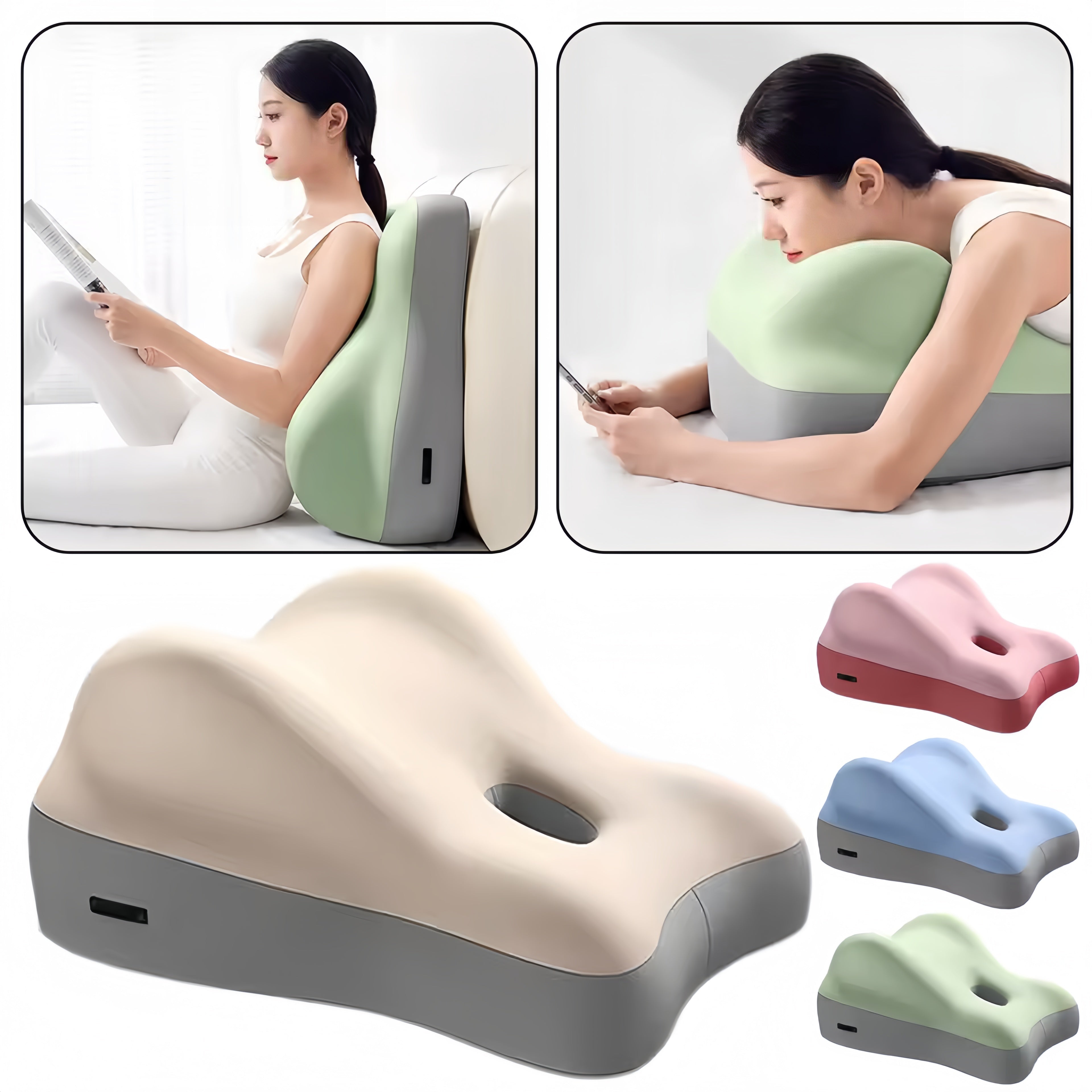 Wedge pillow for couples with ergonomic shape