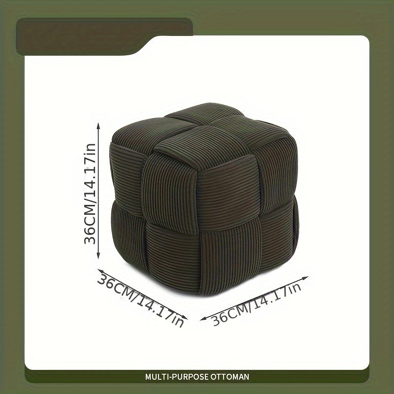 Cord Upholstered Stool – Versatile Footrest and Extra Seat