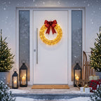 Illuminated LED Christmas wreath, warm white, in green or gold, 30 to 50 cm
