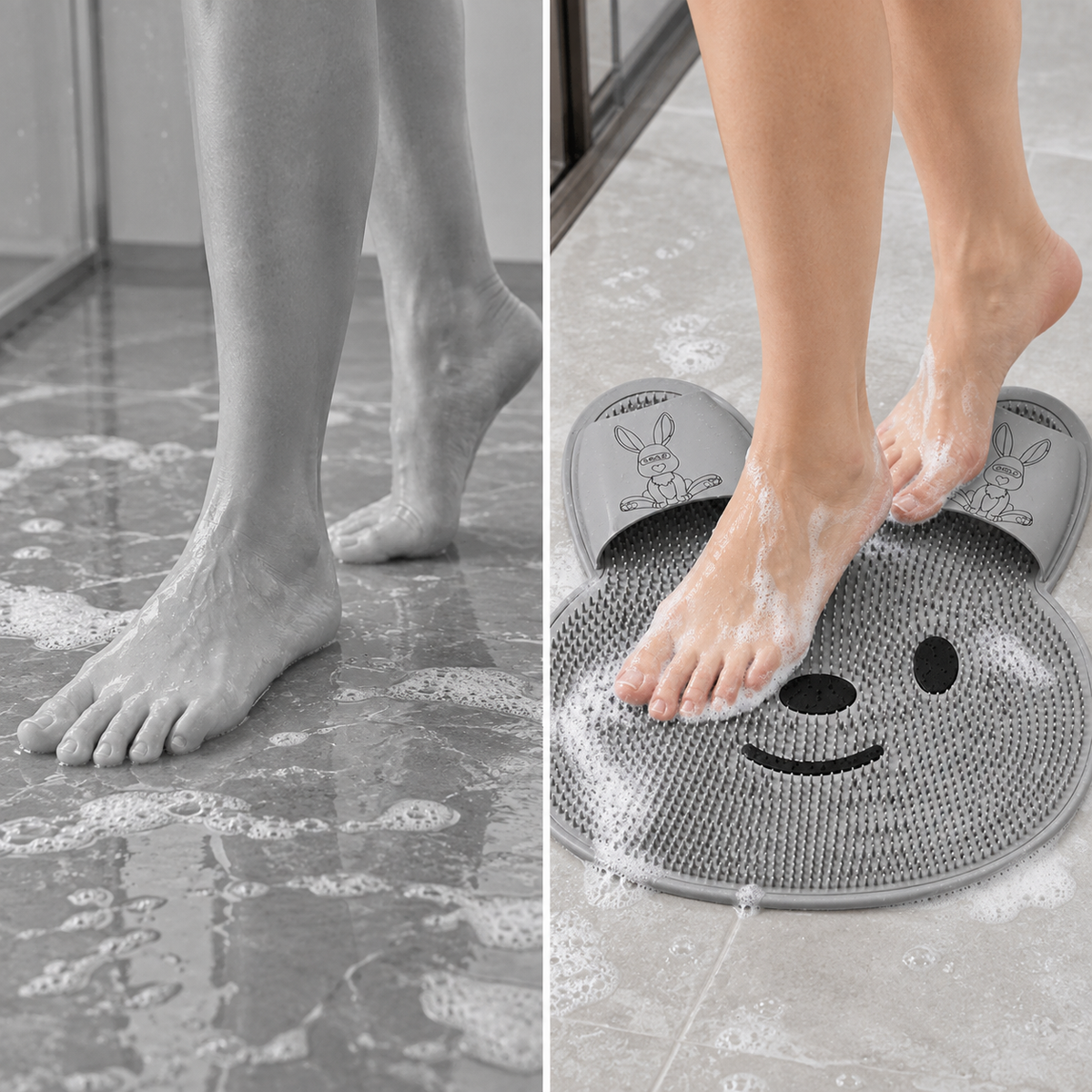 Massagematte Silikon für die Dusche mit Saugnäpfen