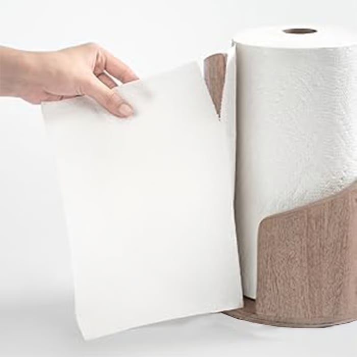 Küchenrollenhalter aus Holz mit Metallstab