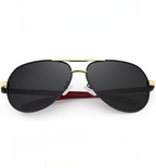 Pilotenbrille UV400 Polarisiert — Blendschutz beim Fahren, Metall-Aviator