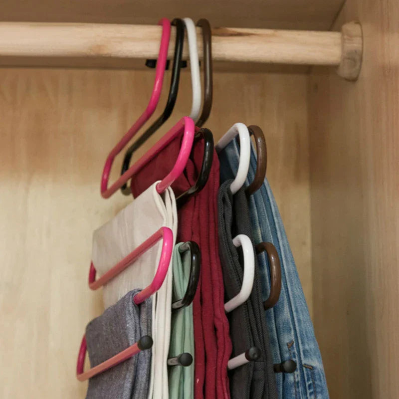 Hosenbügel 5-Stufen Edelstahl rutschfest für Kleiderschrank