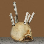 Totenkopf Messerhalter Gotik-Design für 7 Messer
