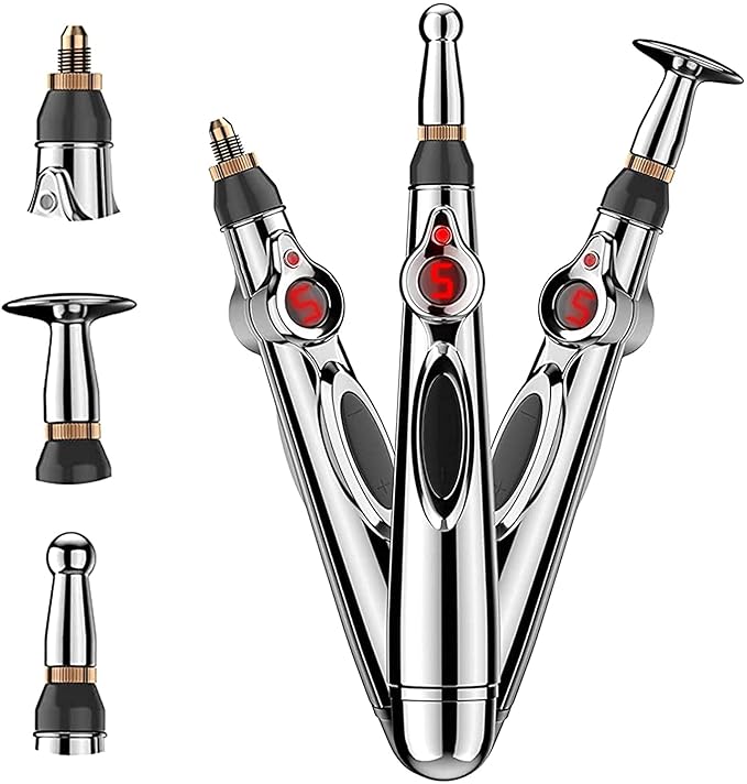 Electric Acupressure Pen — 3 Attachments, 9 Levels, Needle-Free
