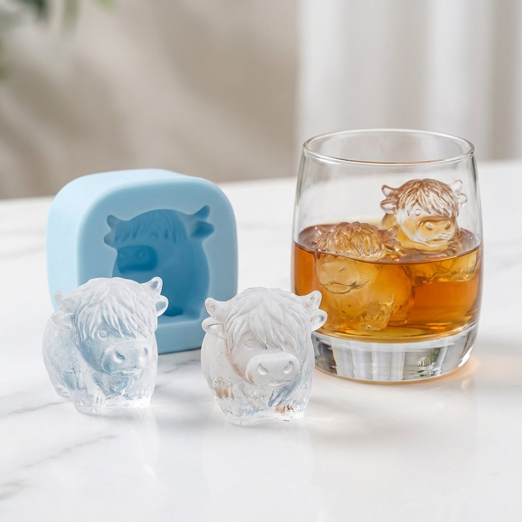 Eiswürfelform Silikon Highland-Kuh mit 6 Mulden