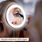 LED-Kosmetikspiegel mit 10-facher Vergrößerung und flexiblem Schwanenhals