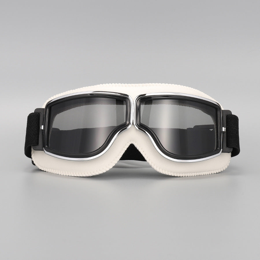 Vintage motorcycle goggles with adjustable elastic band