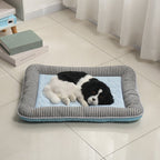 Cooling mat for pets with raised padded edge