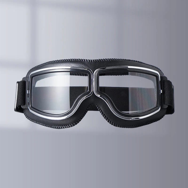Motorradbrille Vintage-Stil mit verstellbarem Gummiband