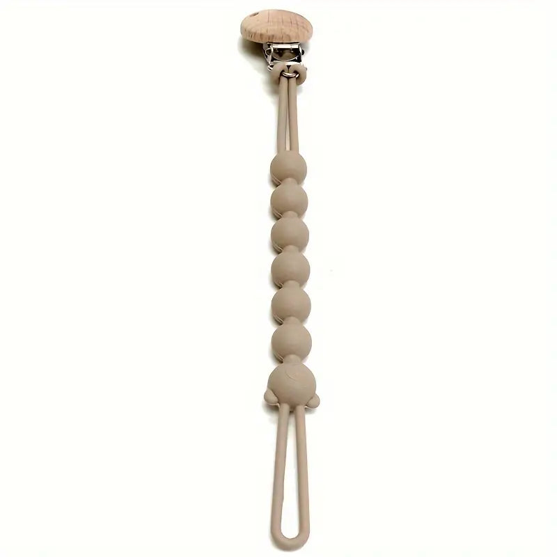Silikon Schnullerkette mit Holzclip – Bär Design, BPA-frei