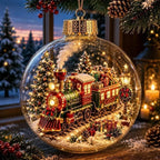 Weihnachtsanhänger beleuchtet mit Miniaturszene