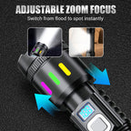 LED-Taschenlampe mit Zoom und Ladeanzeige