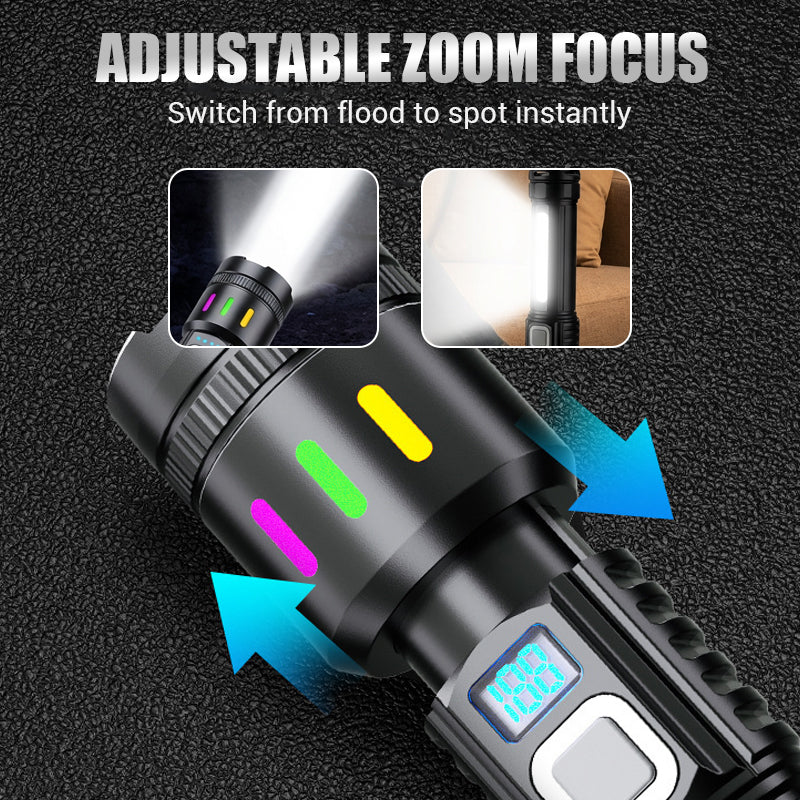 LED-Taschenlampe mit Zoom und Ladeanzeige