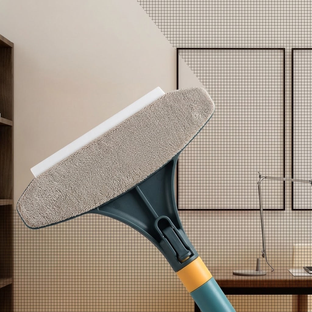 Fensterreinigungsbürste 2-in-1 mit Gummiabzieher