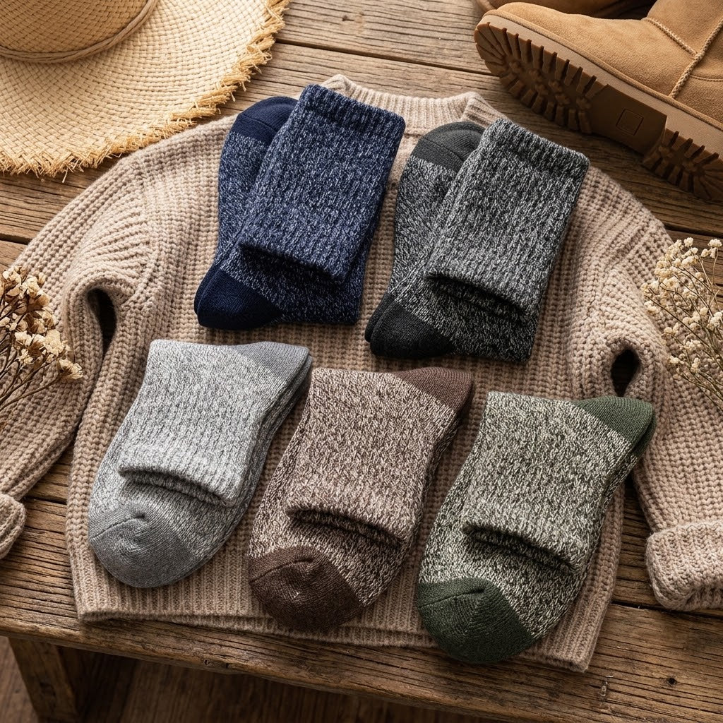 Dicke Wintersocken im 5er-Set