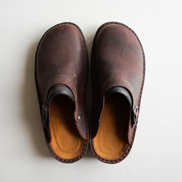 Leder-Pantoffeln Herren mit orthopädischem Fußbett
