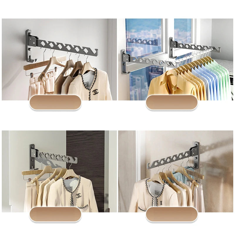Foldable wall dryer with 180° swivel function
