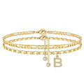 Fußkette Layered-Design mit Strass-Steinen