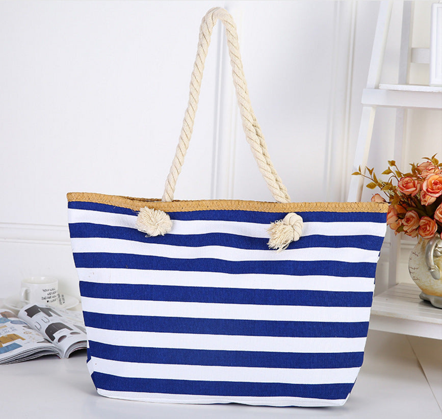 Strandtasche gestreift mit Seilhenkeln