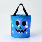 LED-Kürbiskorb für Halloween mit Griff