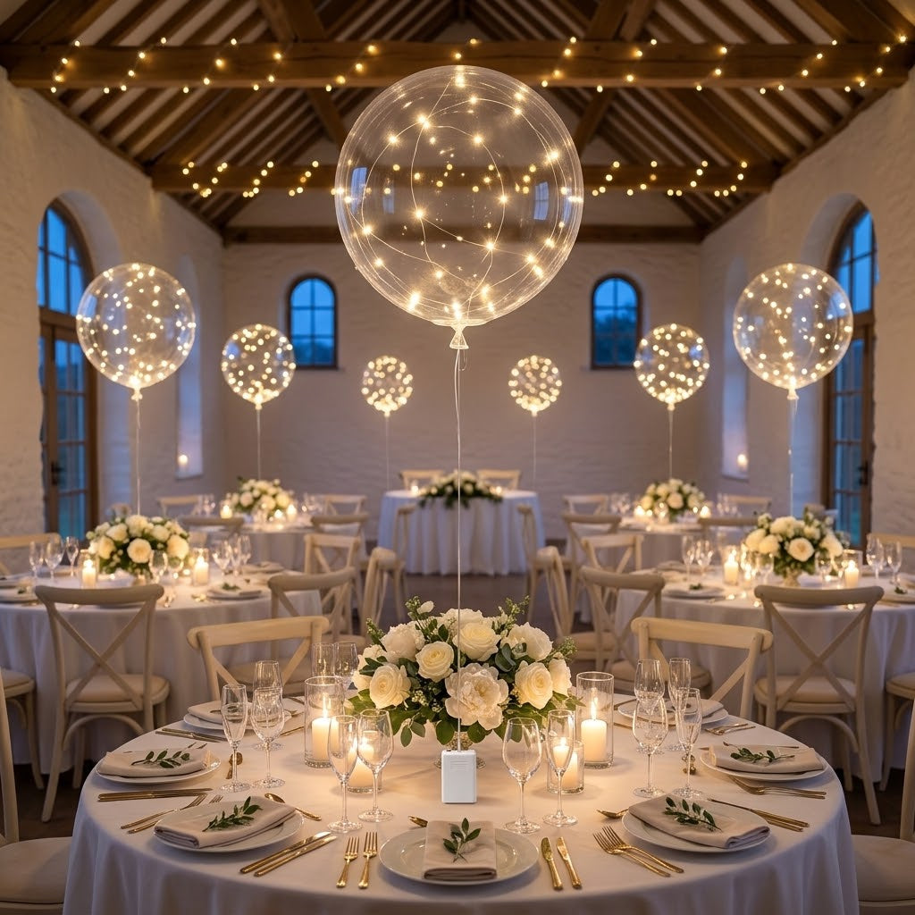 LED balloon lights 10-piece set - atmospheric decorations for gardens & parties, with no outlet needed