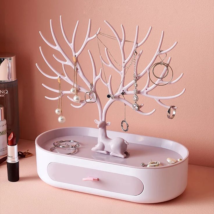 Schmuckständer Baum Design mit Schublade