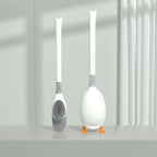 Toilet brush with long handle and soft bristles