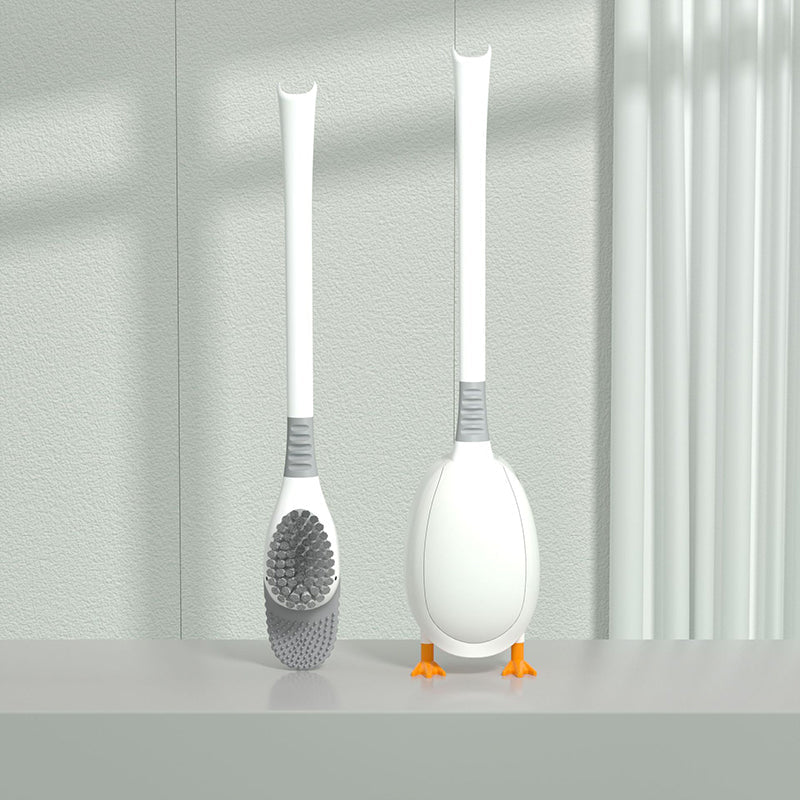 Toilet brush with long handle and soft bristles