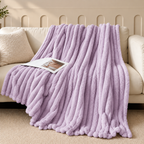 Fleece Kuscheldecke mit gerippter Struktur