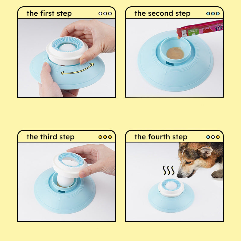 Bowl with floating ball for slow feeding