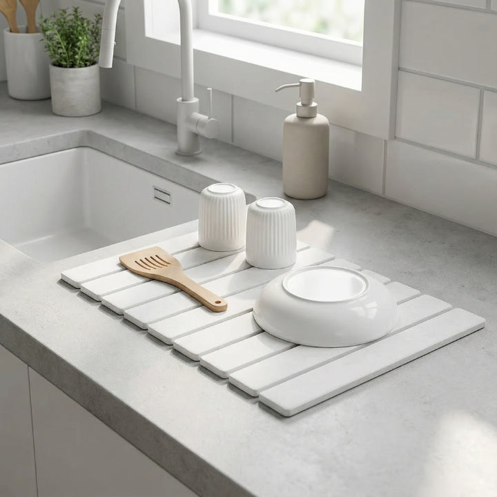 Stone Draining Mat - White / 40 × 30 cm