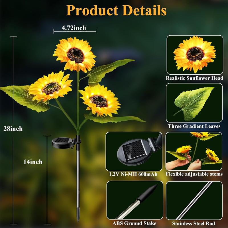 Solar-Sonnenblumenleuchte für Garten und Terrasse