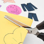 Serrated Scissors with Toothed Blade for Fabric and Crafting