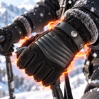 Winterhandschuhe Touchscreen mit Fellbesatz