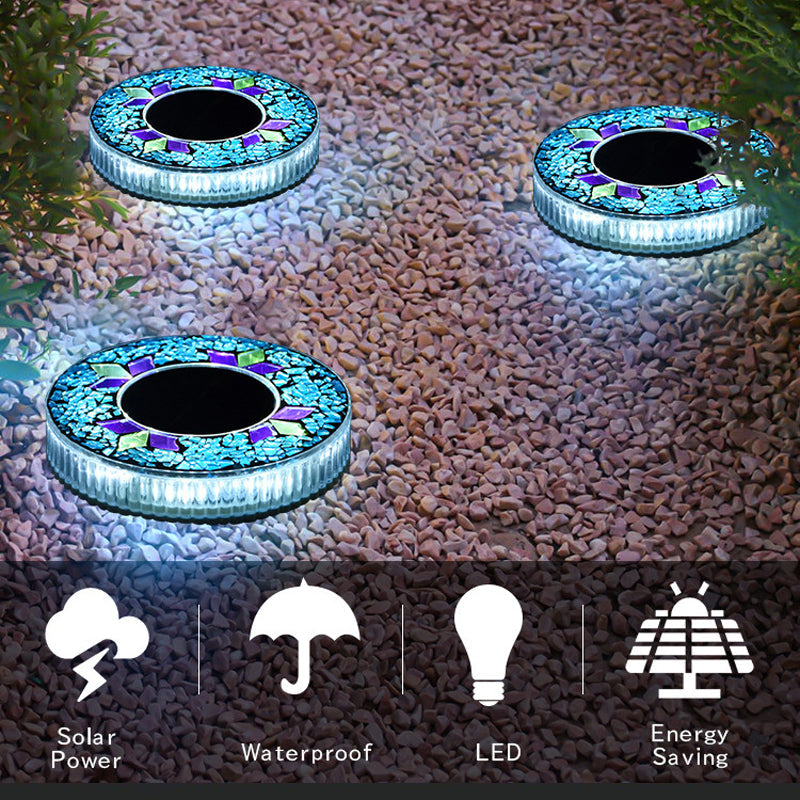 Solar Gartenleuchten mit Mosaikglas 6 LEDs