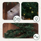 Wall-mounted Christmas tree with LED string lights – DIY fir garland, warm white, battery-operated