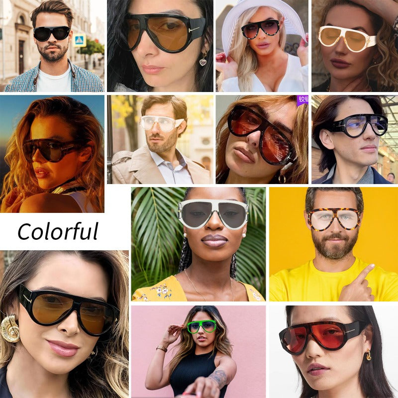Aviator Oversized Sunglasses with UV400 Protection