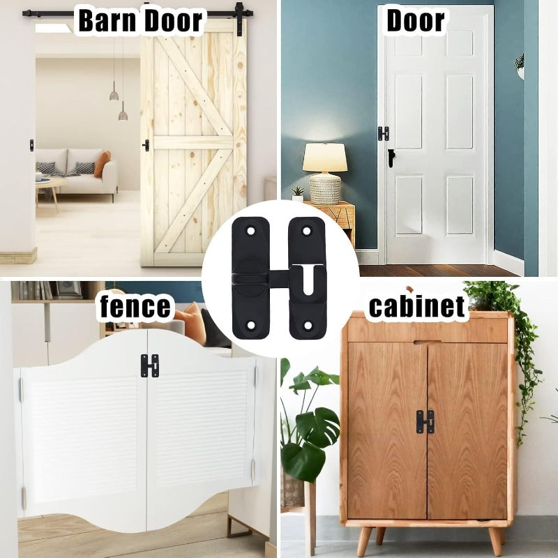Universal latch adjustable to 90° and 180° for sliding doors