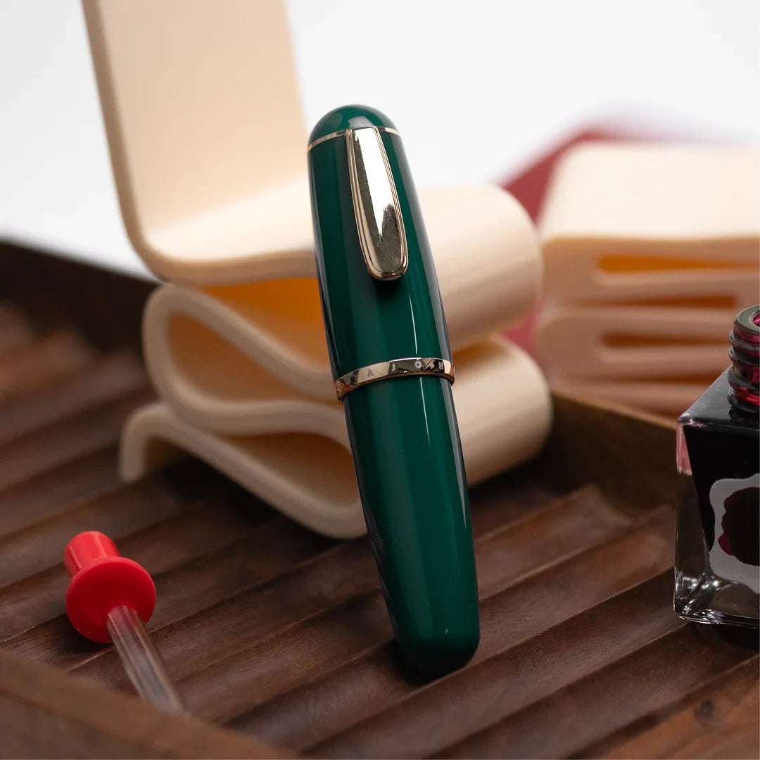 Fountain pen with fine nib and acrylic body
