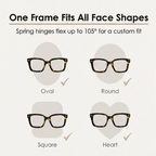 Reading glasses with blue light filter – Flexible spring hinges