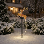 Solar-Gartenstecker Weihnachtsmann im Schlitten oder Rentier – mit funkelndem LED-Lichterschweif