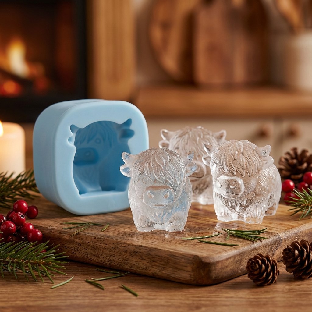Eiswürfelform Silikon Highland-Kuh mit 6 Mulden