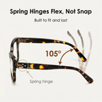 Reading glasses with blue light filter – Flexible spring hinges