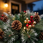 Illuminated Christmas arrangement with ground stake for planters, 68 cm wide
