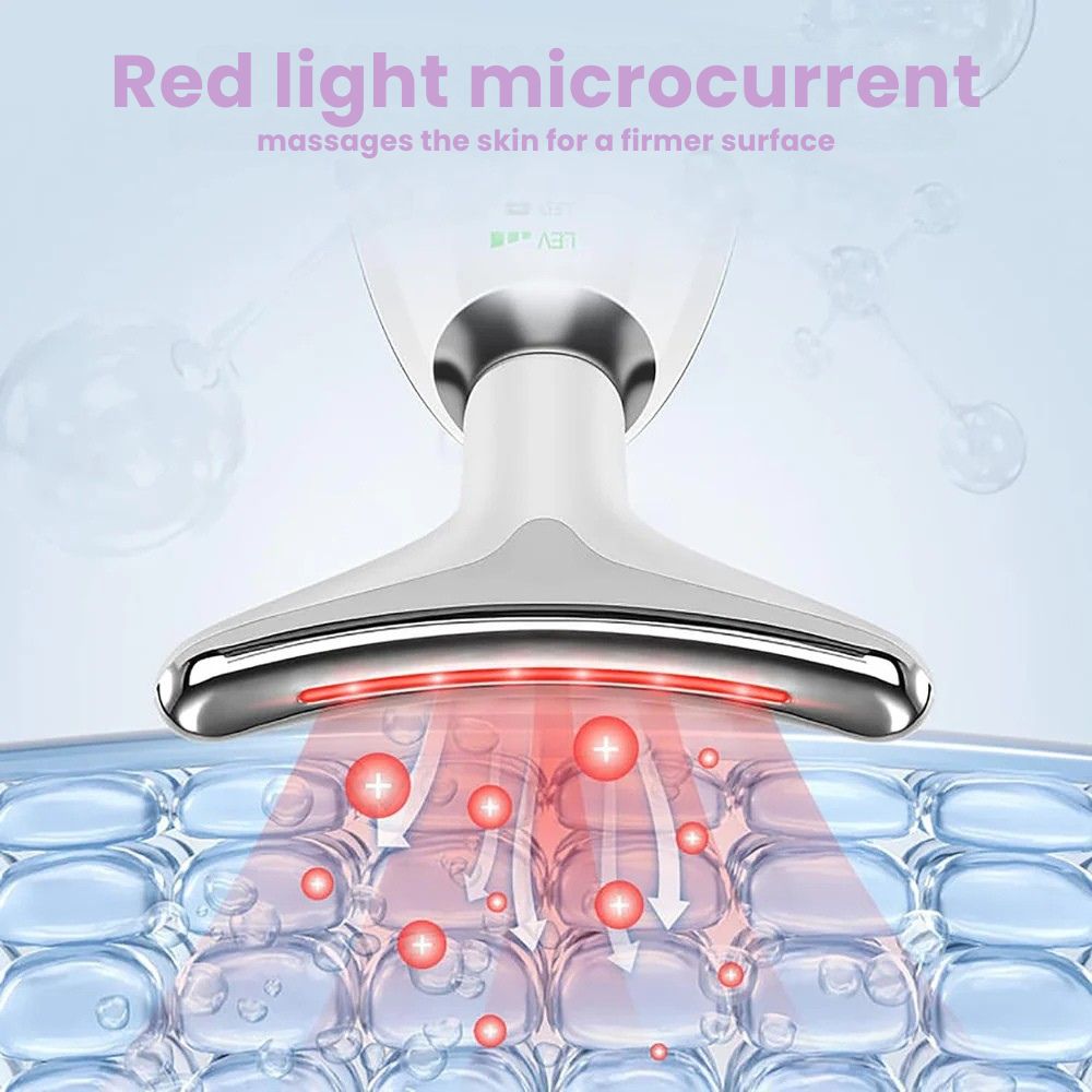Gesichtsmassagegerät mit LED-Lichttherapie und Ionentechnologie