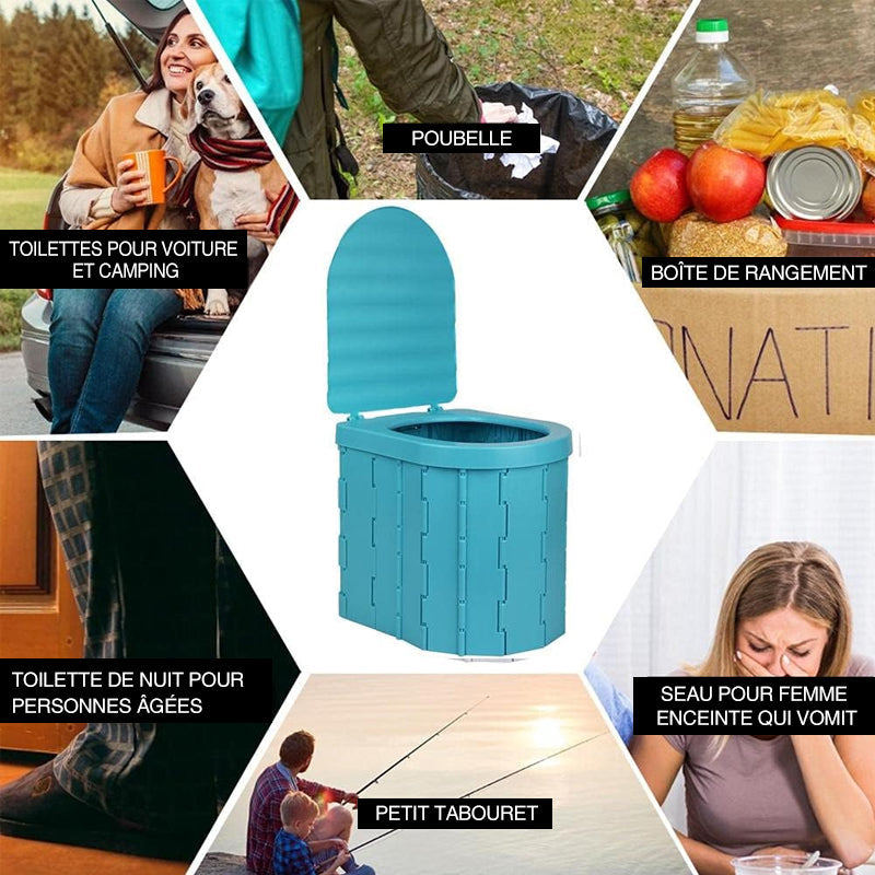 Faltbares Camping-Toilette ABS Kunststoff – Tragbar