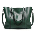 Leather handbag with large capacity and adjustable shoulder strap